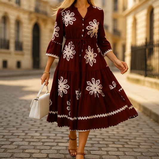 Midi Jurk met borduurdetail