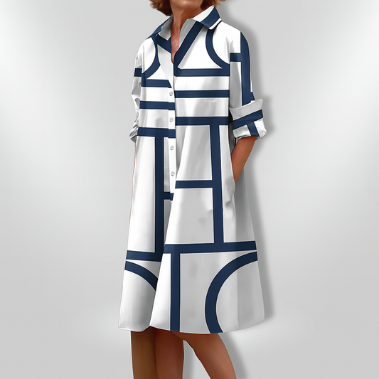 Midijurk met geometrisch patroon