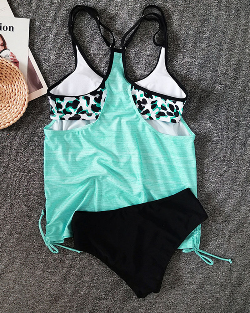Maybelin™ | Effen tankini met panterprint