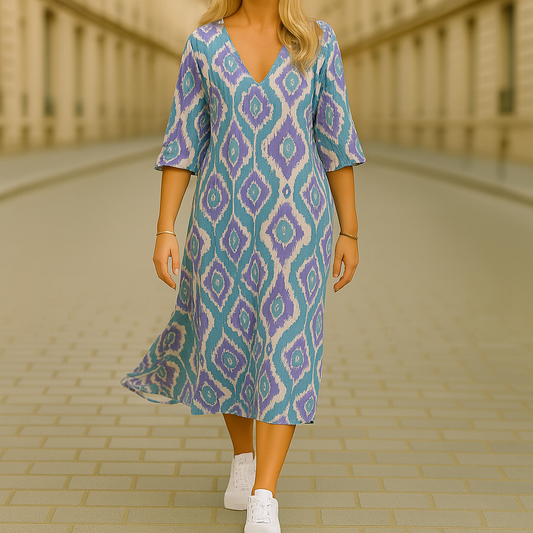 Bohemian Lange Jurk Met Print